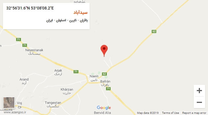 روستای سیدآباد بر روی نقشه