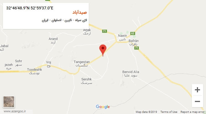 روستای صیدآباد بر روی نقشه