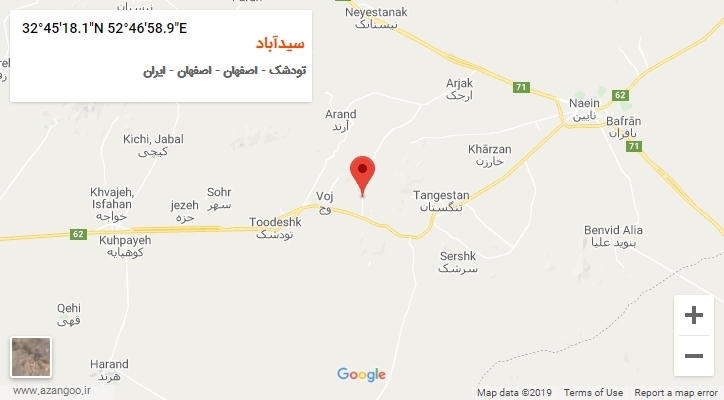 روستای سیدآباد بر روی نقشه