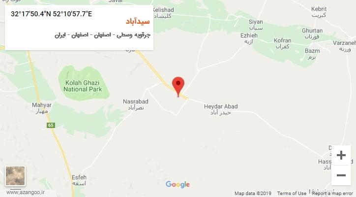 روستای سیدآباد بر روی نقشه