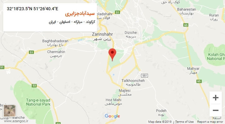 روستای سیدآبادجزایری بر روی نقشه
