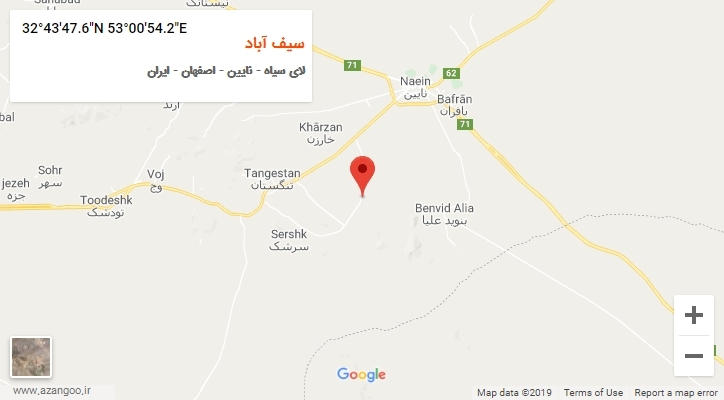 روستای سیف آباد بر روی نقشه