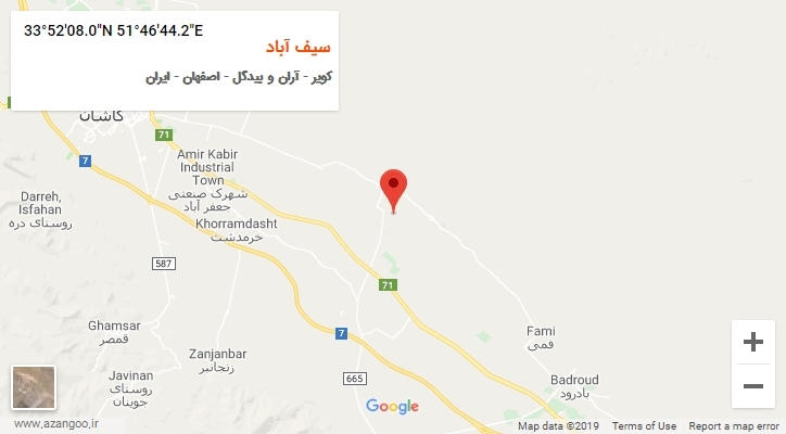 روستای سیف آباد بر روی نقشه