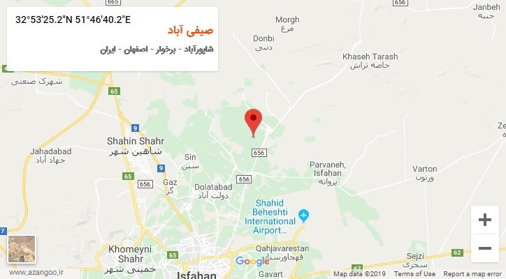 روستای صیفی آباد بر روی نقشه