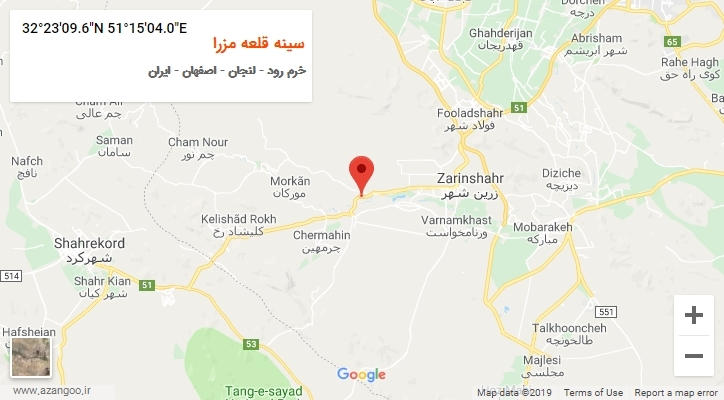 روستای سینه قلعه مزرا بر روی نقشه