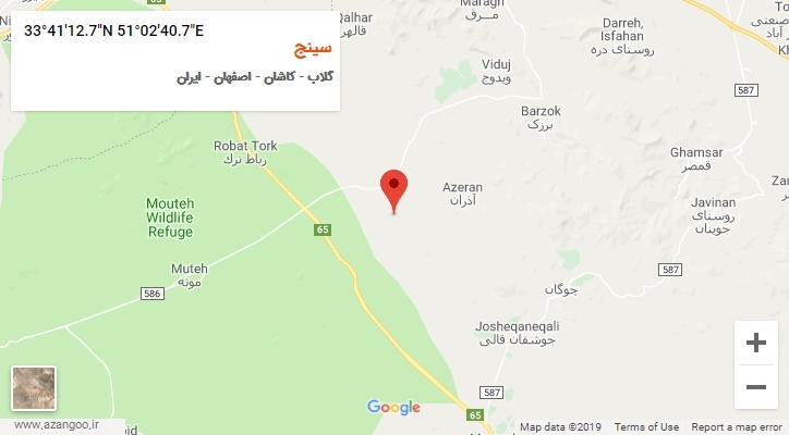 روستای سینج بر روی نقشه
