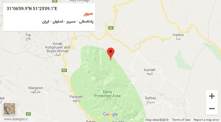 روستای سیور بر روی نقشه
