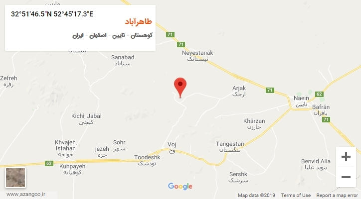 روستای طاهرآباد بر روی نقشه