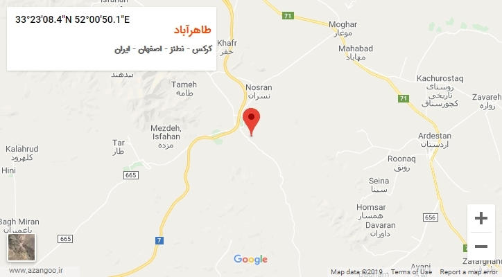 روستای طاهرآباد بر روی نقشه