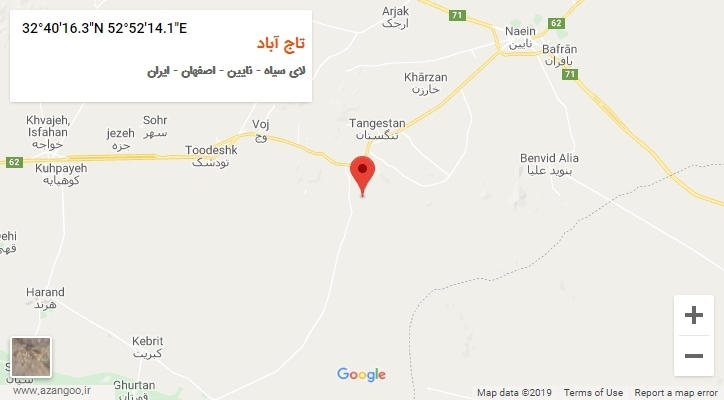 روستای تاج آباد بر روی نقشه