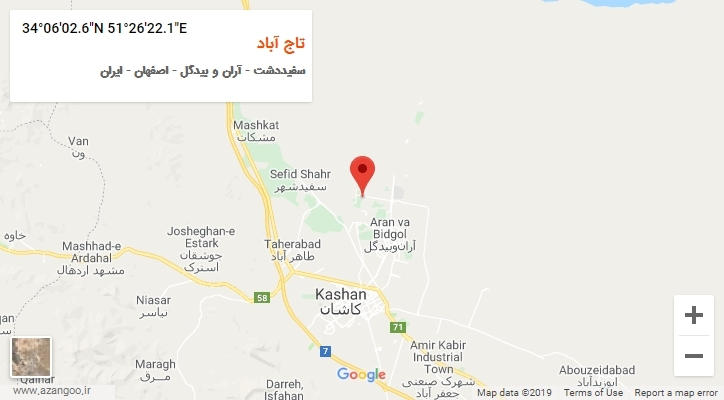روستای تاج آباد بر روی نقشه