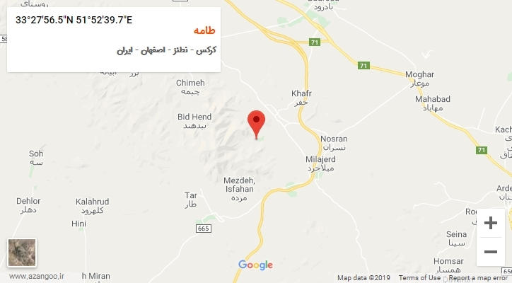 روستای طامه بر روی نقشه