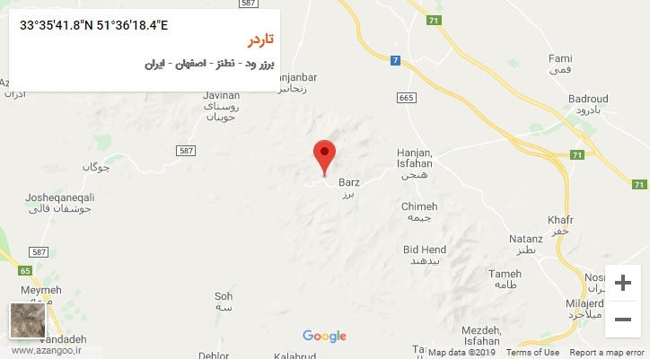 روستای تاردر بر روی نقشه