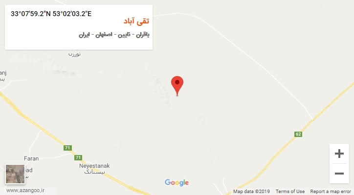 روستای تقی آباد بر روی نقشه