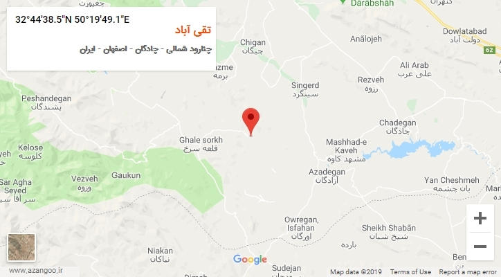 روستای تقی آباد بر روی نقشه