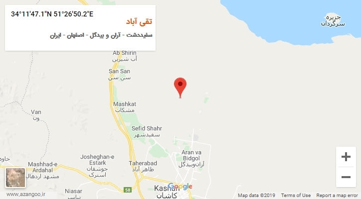 روستای تقی آباد بر روی نقشه