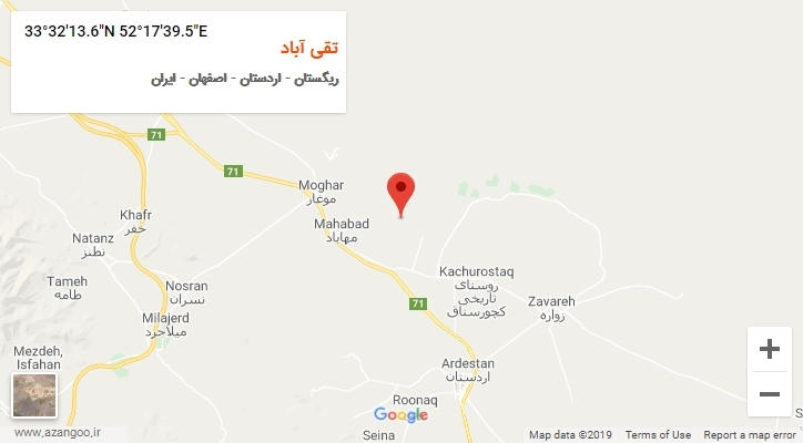 روستای تقی آباد بر روی نقشه