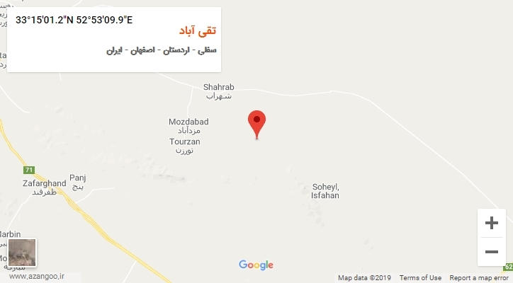 روستای تقی آباد بر روی نقشه