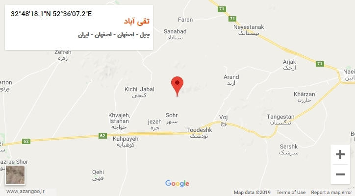 روستای تقی آباد بر روی نقشه