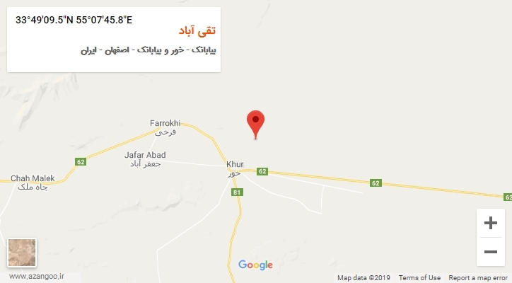روستای تقی آباد بر روی نقشه