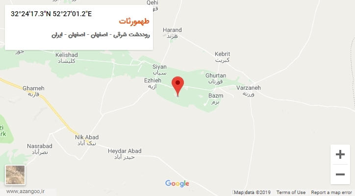 روستای طهمورثات بر روی نقشه