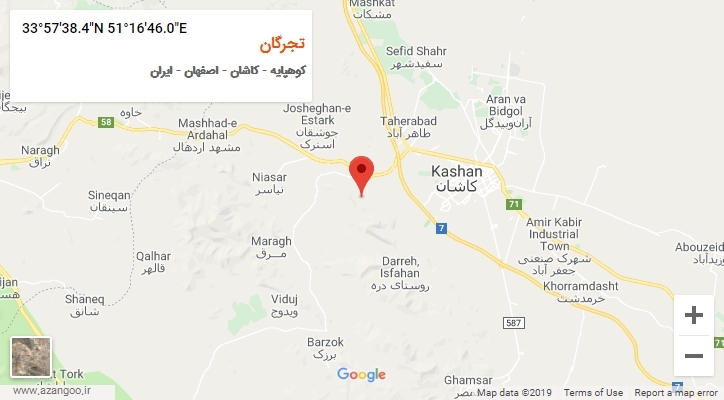 روستای تجرگان بر روی نقشه