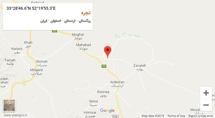 روستای تجره بر روی نقشه