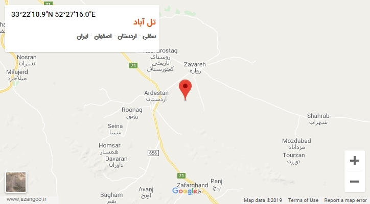 روستای تل آباد بر روی نقشه