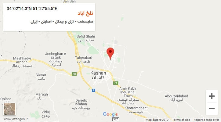 روستای تلخ آباد بر روی نقشه