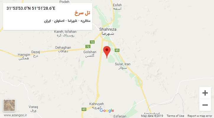 روستای تل سرخ بر روی نقشه