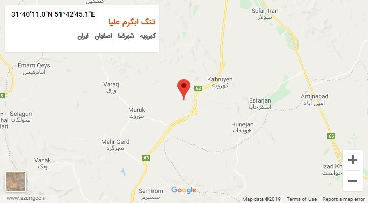 روستای تنگ ابگرم علیا بر روی نقشه