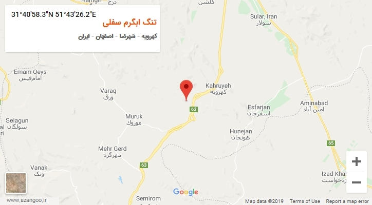 روستای تنگ ابگرم سفلی بر روی نقشه