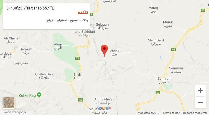 روستای تنکده بر روی نقشه