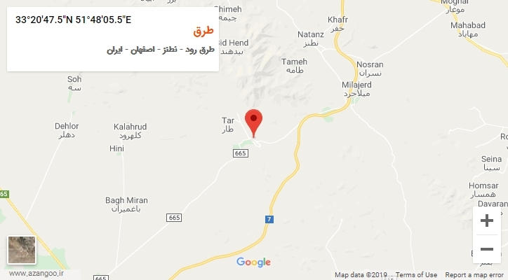روستای طرق بر روی نقشه