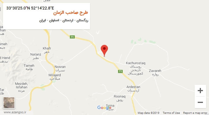 روستای طرح صاحب الزمان بر روی نقشه