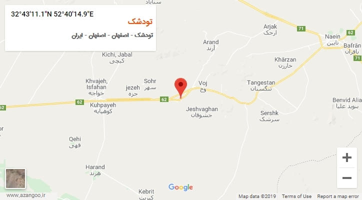 روستای تودشک بر روی نقشه