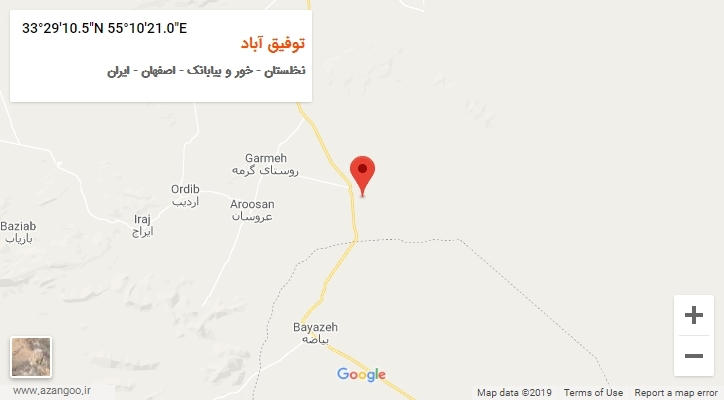 روستای توفیق آباد بر روی نقشه