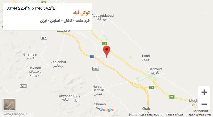 روستای توکل آباد بر روی نقشه