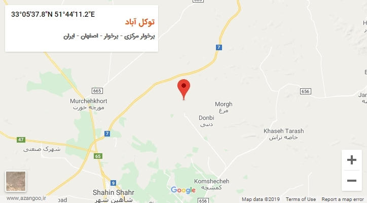 روستای توکل آباد بر روی نقشه
