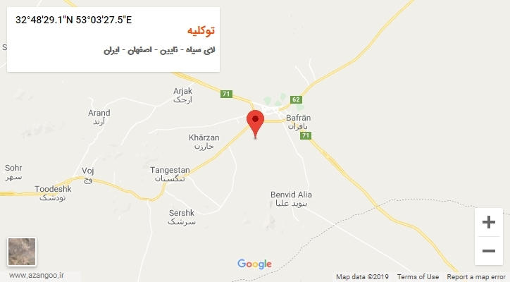 روستای توکلیه بر روی نقشه