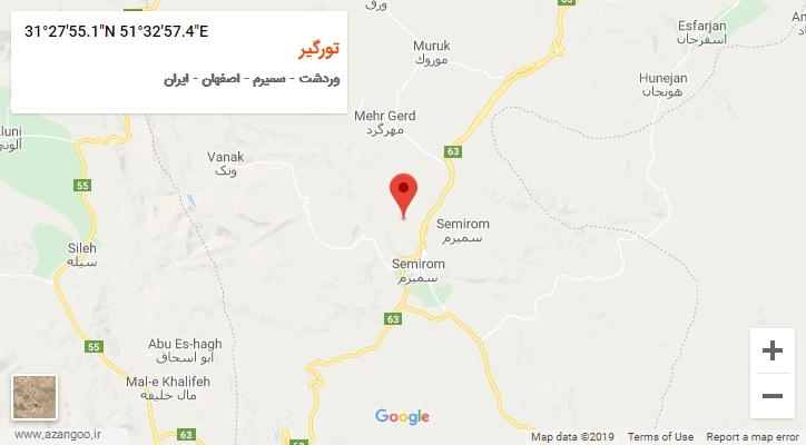 روستای تورگیر بر روی نقشه