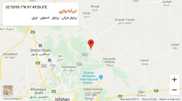 روستای تیرآبادوازی بر روی نقشه