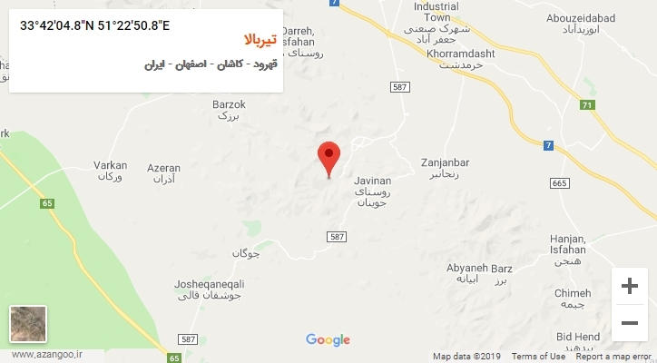 روستای تیربالا بر روی نقشه