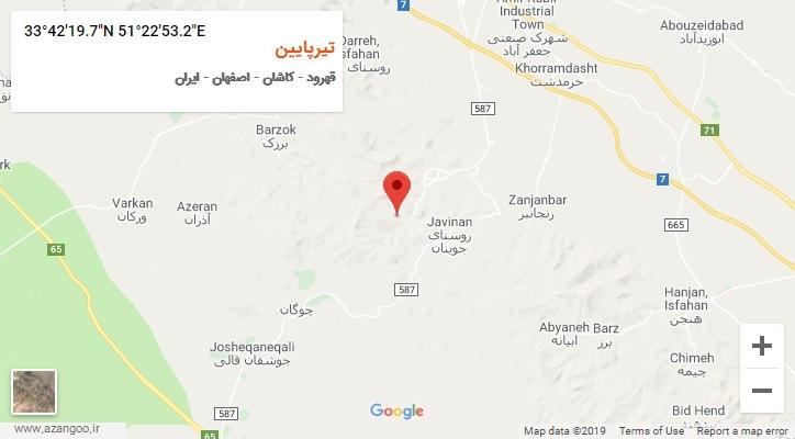 روستای تیرپایین بر روی نقشه