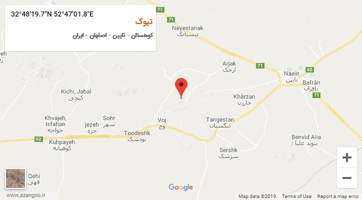 روستای تیوک بر روی نقشه