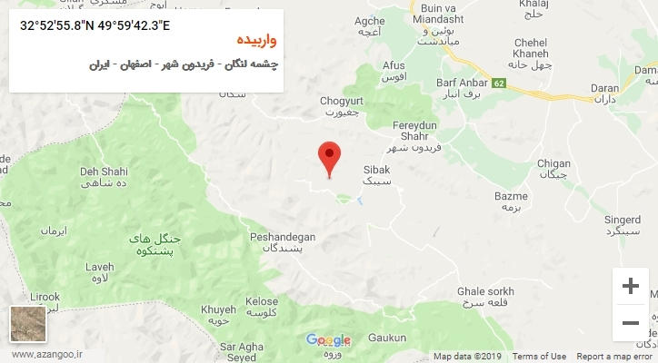 روستای واربیده بر روی نقشه