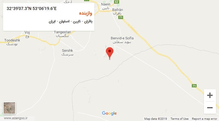 روستای وازبنده بر روی نقشه