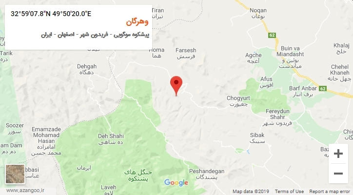 روستای وهرگان بر روی نقشه