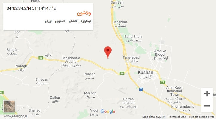 روستای ولاشون بر روی نقشه
