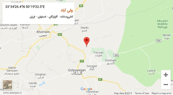 روستای ولی آباد بر روی نقشه